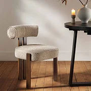Dine in Style! 🍽️ Ophelia Ecru Chair with Plush Taupe Boucle